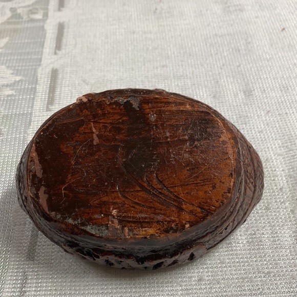 Vintage Ozarks Souvenir Soap Trinket Dish Dark Brown Faux Wood Resin - Picture 3 of 8